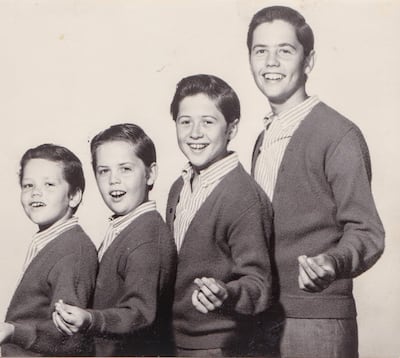 The Osmond Brothers as boys: Jay, left, Merrill, Wayne, Alan.