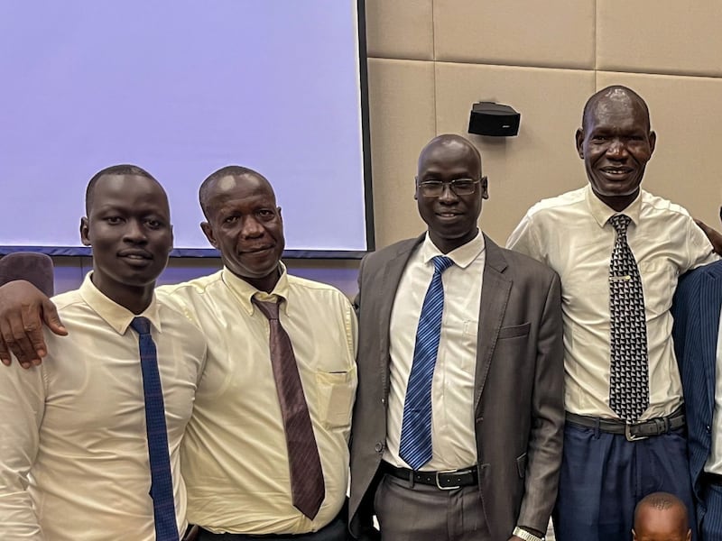 The presidency of the restored Juba Branch of The Church of Jesus Christ of Latter-day Saints in South Sudan.