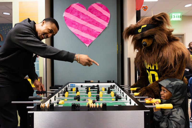 The Utah Jazz visit Primary Children’s Hospital in Salt Lake City on Feb. 13, 2024.