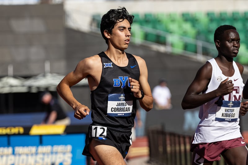 BYU steeplechaser James Corrigan competes in the NCAA Outdoor Championships June 5, 2024, in Eugene, Oregon.