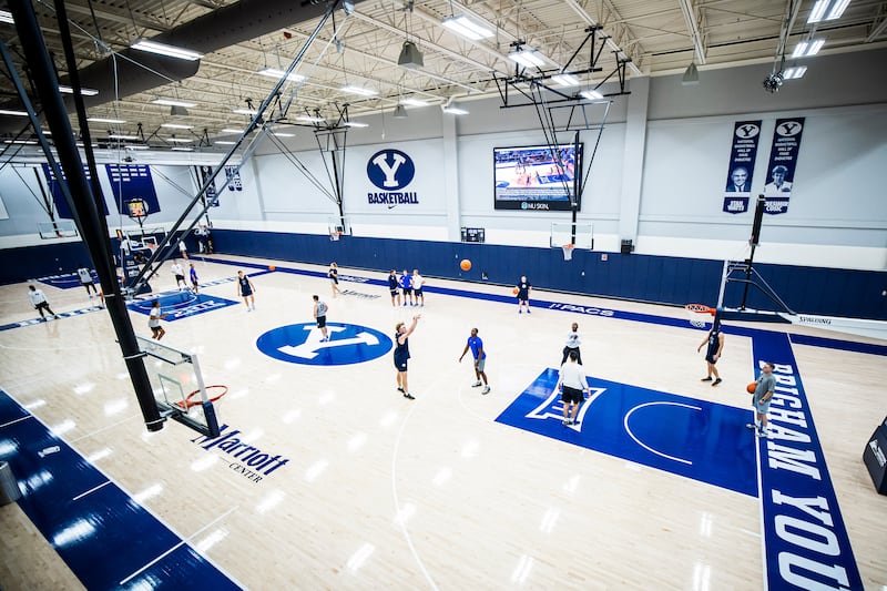 BYU players participate in summer workouts at the Marriott Center Annex June 6, 2024, in Provo.